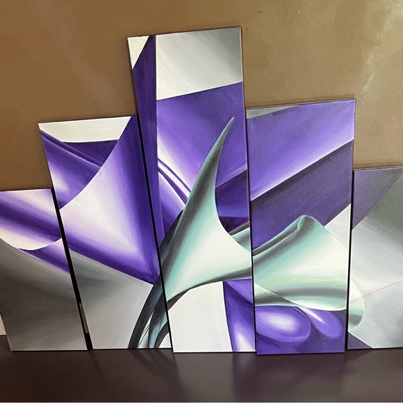 Original Purple oil Canvas painting!!Beautiful print I loved it - I bought 2 - Picture 2 of 6